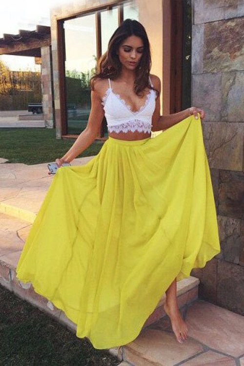 yellow long summer dresses