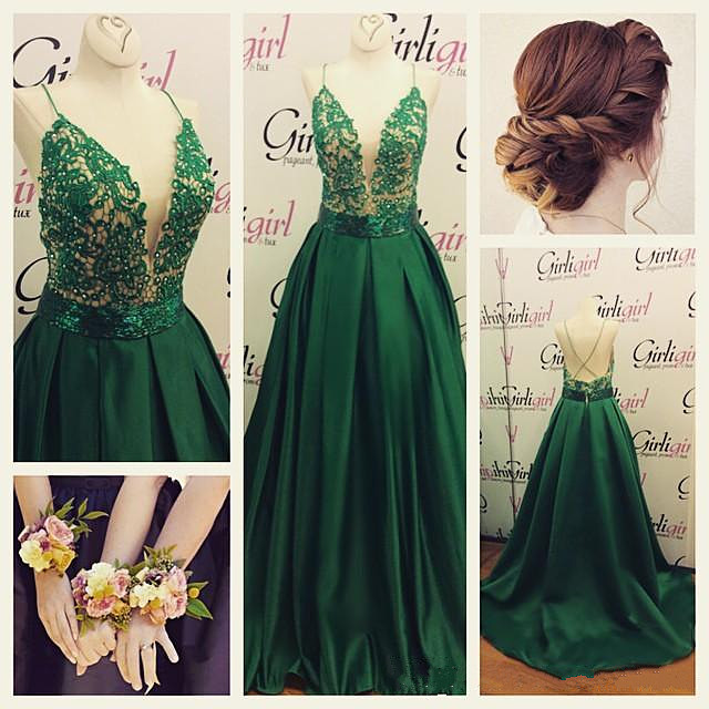 deep green prom dresses