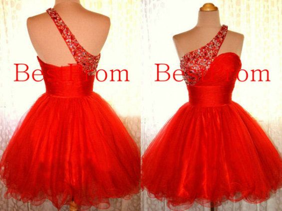 New Arrival Short Red Prom Dress Wedding Evening Dress on Luulla