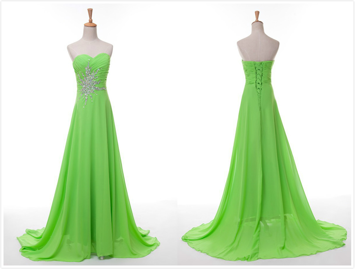 light green color gown